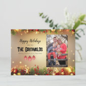 Snowflake Happy Holidays Weihnachtskarte Feiertagskarte (Stehend Vorderseite)