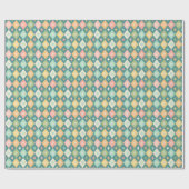 Snowflake Harlequin MCM Aquamarin Geschenkpapier (Flach)