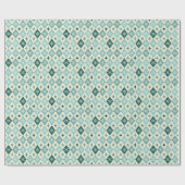 Snowflake Harlequin MCM Blau Geschenkpapier (Flach)