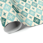 Snowflake Harlequin MCM Blau Geschenkpapier (Rolleneckpunkt)