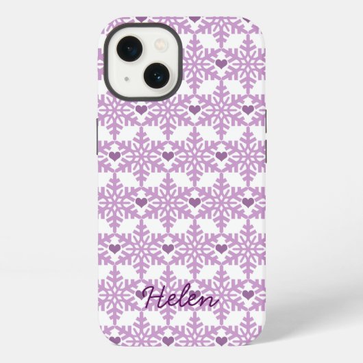 Snowflake Heart Pattern - Custom name Case-Mate iP iPhone Hülle (Rückseite)