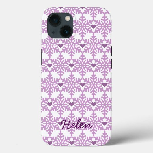 Snowflake Heart Pattern - Custom name Case-Mate iP iPhone Hülle (Rückseite)