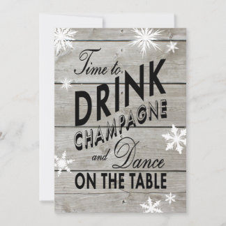 Snowflake Hochzeit Einladung Zeit, Champagner zu t