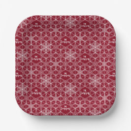 Snowflake-Hochzeit im japanischen Stil Pappteller