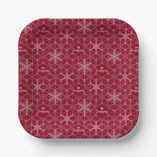 Snowflake-Hochzeit im japanischen Stil Pappteller (Vorderseite)