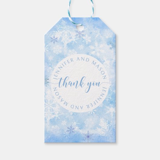 Snowflake Hochzeitsgrabmal Monogramm Geschenkanhänger (Vorderseite)