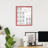 Snowflake Hochzeitskarte Rot Poster (Heimbüro)