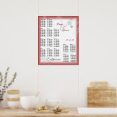 Snowflake Hochzeitskarte Rot Poster (Küche)