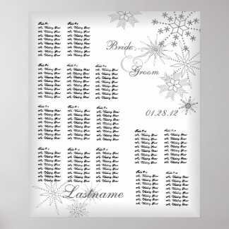 Snowflake Hochzeitskarte Silber Grau Poster