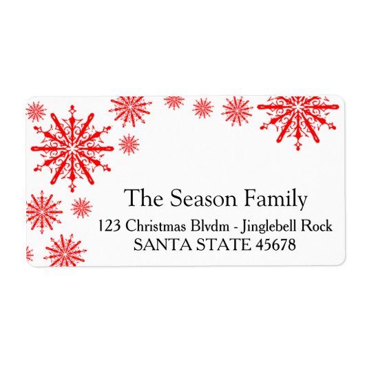 Snowflake Holiday Address Label (Vorne)