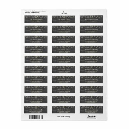 Snowflake Holiday Address Label (Vorne)