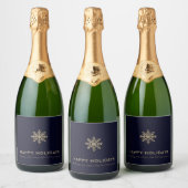 Snowflake Holiday Champagne Schaumweinetikett (Flaschen)