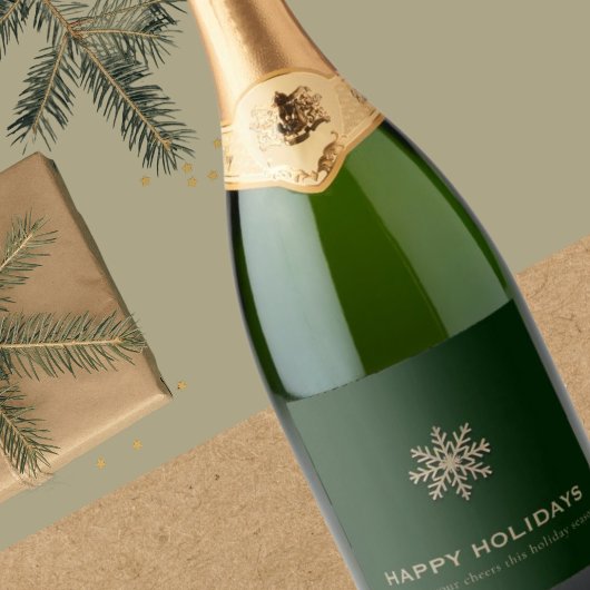 Snowflake Holiday Champagne Schaumweinetikett