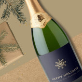 Snowflake Holiday Champagne Schaumweinetikett