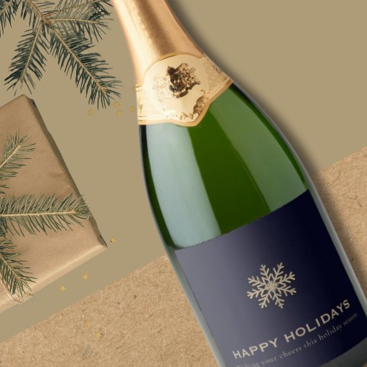 Snowflake Holiday Champagne Schaumweinetikett