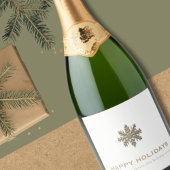 Snowflake Holiday Champagne Schaumweinetikett