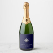 Snowflake Holiday Champagne Schaumweinetikett (Vorderseite)