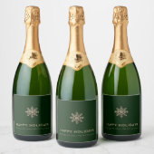 Snowflake Holiday Champagne Schaumweinetikett (Flaschen)
