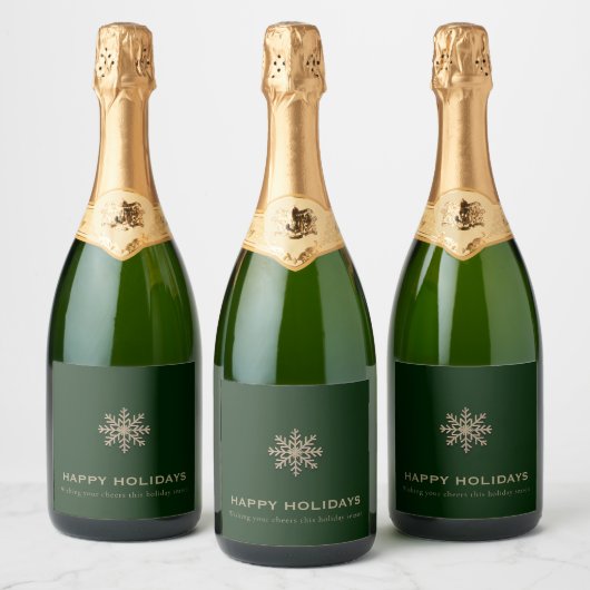 Snowflake Holiday Champagne Schaumweinetikett (Flaschen)