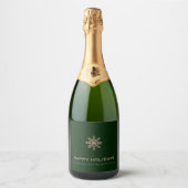 Snowflake Holiday Champagne Schaumweinetikett (Vorderseite)