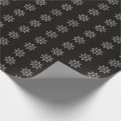 Snowflake Holiday Design Schwarz-weiß Weihnachten Geschenkpapier (Ecke)
