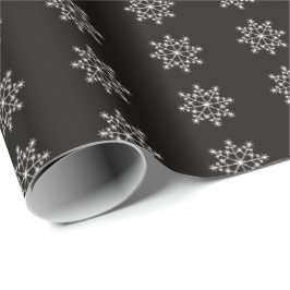 Snowflake Holiday Design Schwarz-weiß Weihnachten Geschenkpapier