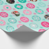 Snowflake Holiday Foto Geschenkpapier (Ecke)