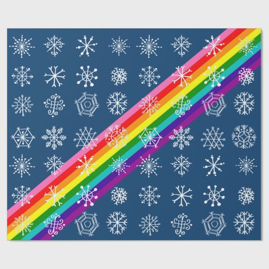 Snowflake Holiday-Geschenk-Wrap mit Regenbogen Geschenkpapier (Flach)