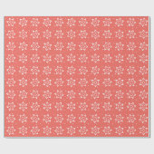 Snowflake Holiday Gift Wrap - Coral & White Geschenkpapier (Flach)