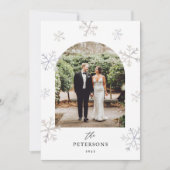 Snowflake Holiday Newlyweds Foto Weihnachten (Vorderseite)