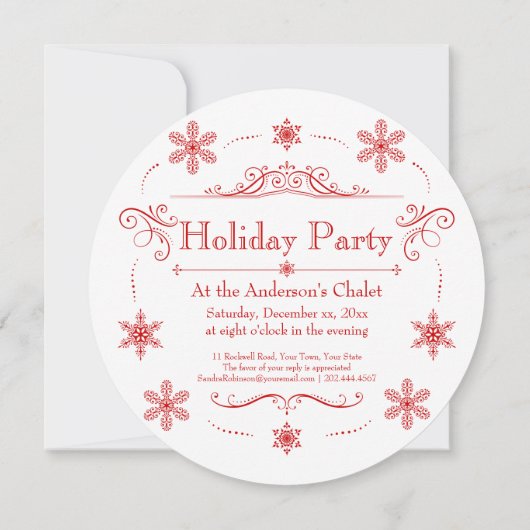 Snowflake Holiday Party Baby Es ist kalt draußen Einladung (Rückseite)