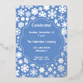 Snowflake Holiday Party Folieneinladung (Vorderseite)