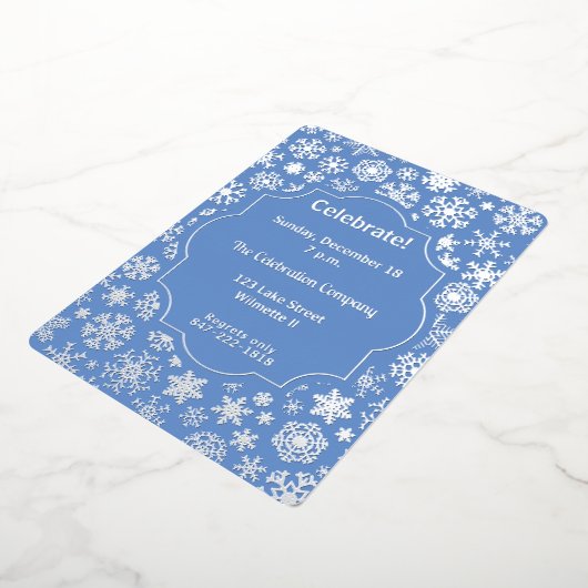 Snowflake Holiday Party Folieneinladung (Gedreht)