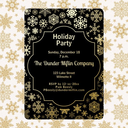 Snowflake Holiday Party Folieneinladung