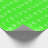 Snowflake Holiday Pattern Neon Grün Weihnachten Geschenkpapier (Ecke)