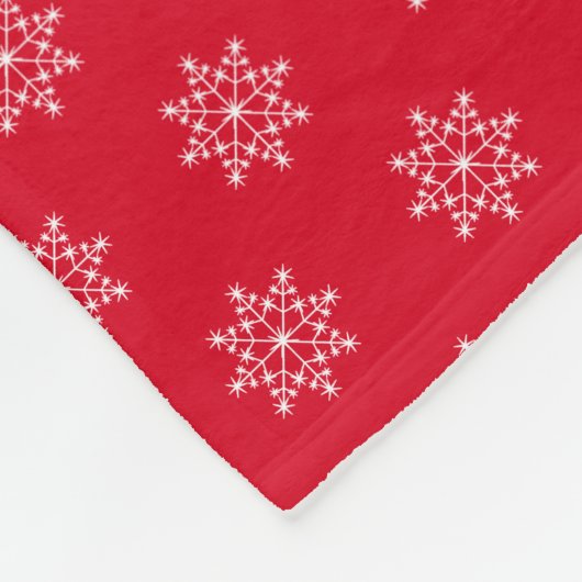 Snowflake Holiday Pattern Rotes Weihnachten Fleecedecke (Ecke)