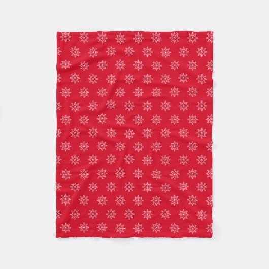 Snowflake Holiday Pattern Rotes Weihnachten Fleecedecke (Vorderseite)