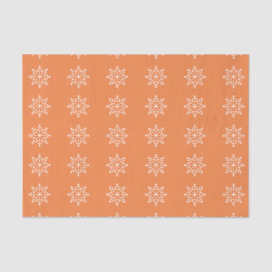 Snowflake Holiday Pattern Vibranno Orange Weihnach Seidenpapier (Vorderseite)