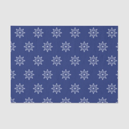 Snowflake Holiday Pattern Weihnachten Blau Seidenpapier (Vorderseite)