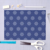 Snowflake Holiday Pattern Weihnachten Blau Seidenpapier (Handwerk)