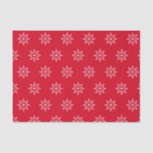 Snowflake Holiday Pattern Weihnachten Rot Seidenpapier (Vorderseite)