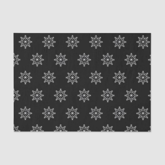 Snowflake Holiday Pattern Weihnachten Schwarz-weiß Seidenpapier (Vorderseite)