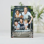 Snowflake Holiday Personalisiert Flat Grußkarte Einladung (Stehend Vorderseite)