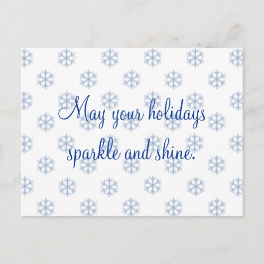 Snowflake Holiday Postkarte (Vorderseite)