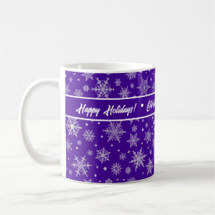 Snowflake Holiday Royal Lila Coffee Tasse