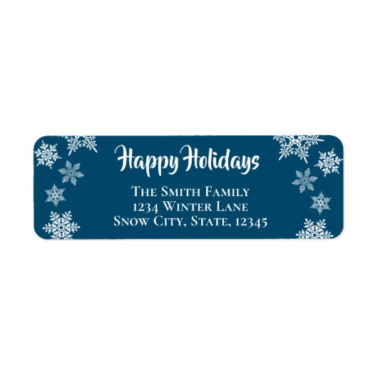 Snowflake Holiday Rücksendeadresse (Vorne)