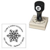Snowflake Holiday Rücksendeadresse Briefmarke Gummistempel (Stempel)