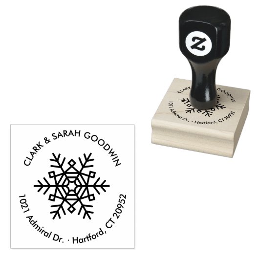 Snowflake Holiday Rücksendeadresse Briefmarke Gummistempel (Stempel)