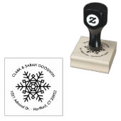 Snowflake Holiday Rücksendeadresse Briefmarke Gummistempel (Stempel)