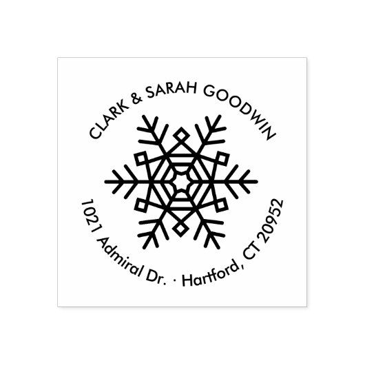 Snowflake Holiday Rücksendeadresse Briefmarke Gummistempel (Prägung)